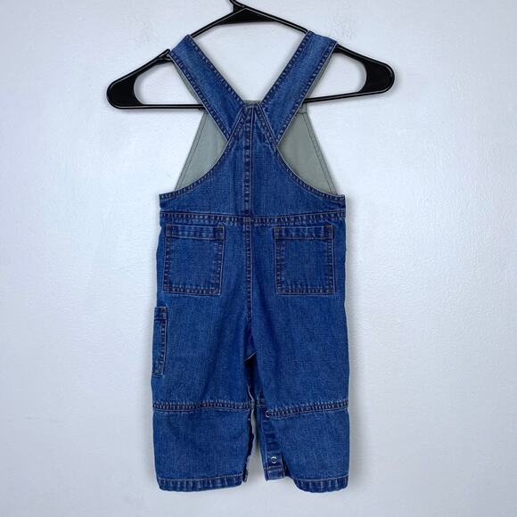 Roots 73 Denim Overalls Snap Closure Cargo Jean 100% Cotton Utility Size 12M-18M - Picture 9 of 9